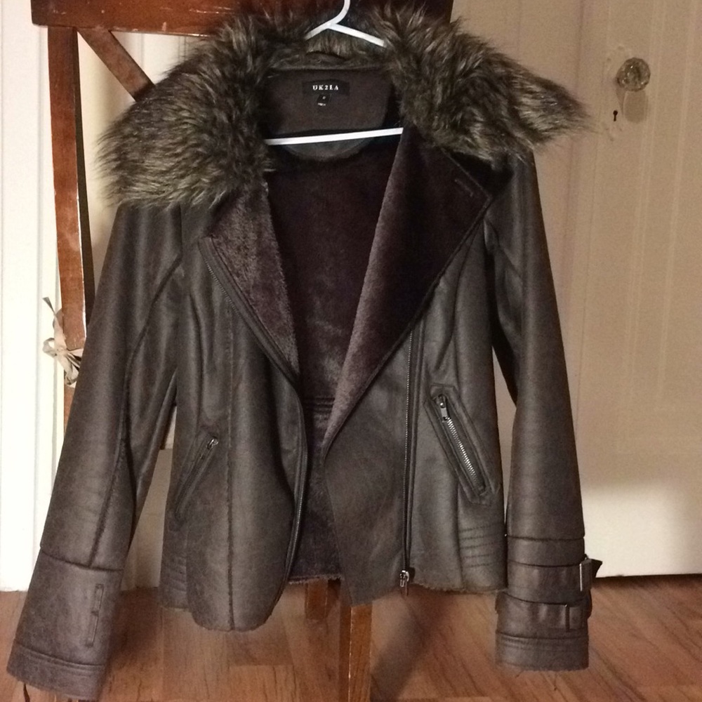 Faux leather jacket, size 8